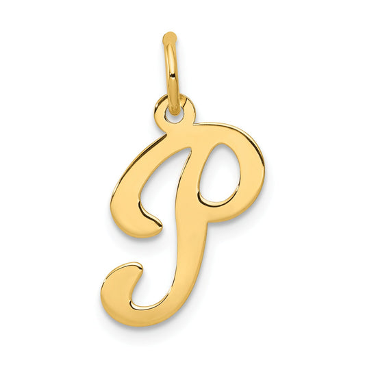 14K Gold Fancy Initial P Charm