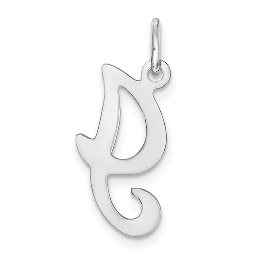 14K White Gold Fancy Initial I Charm