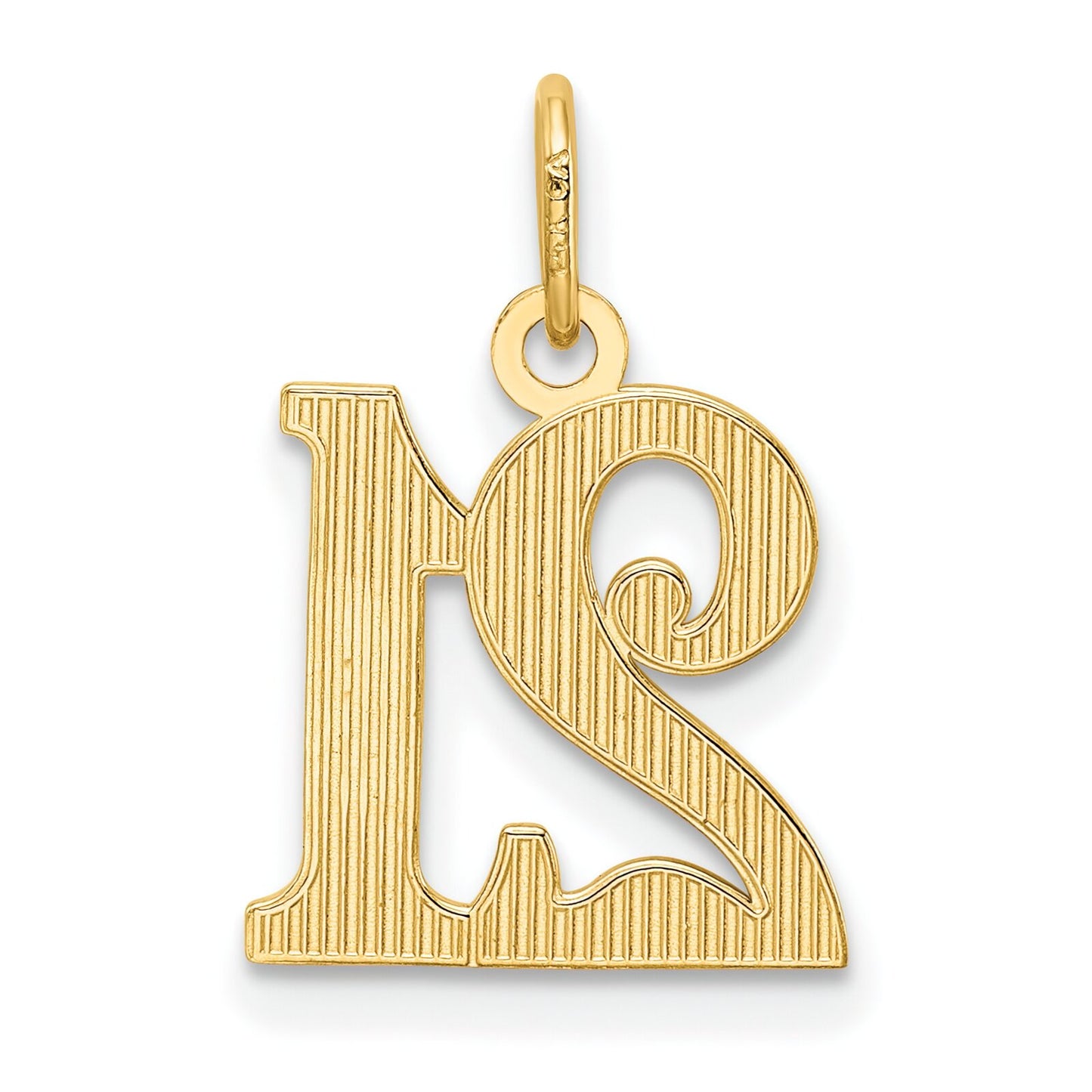 14K Gold Diamond Cut 21 Pendant