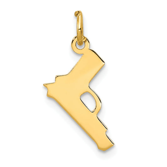 14K Gold Gun Charm