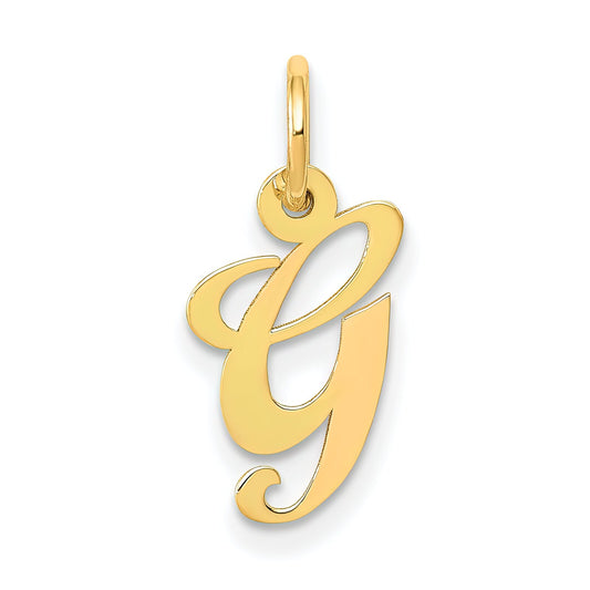 Fancy Cursive Letter "G" Charm 14K Gold