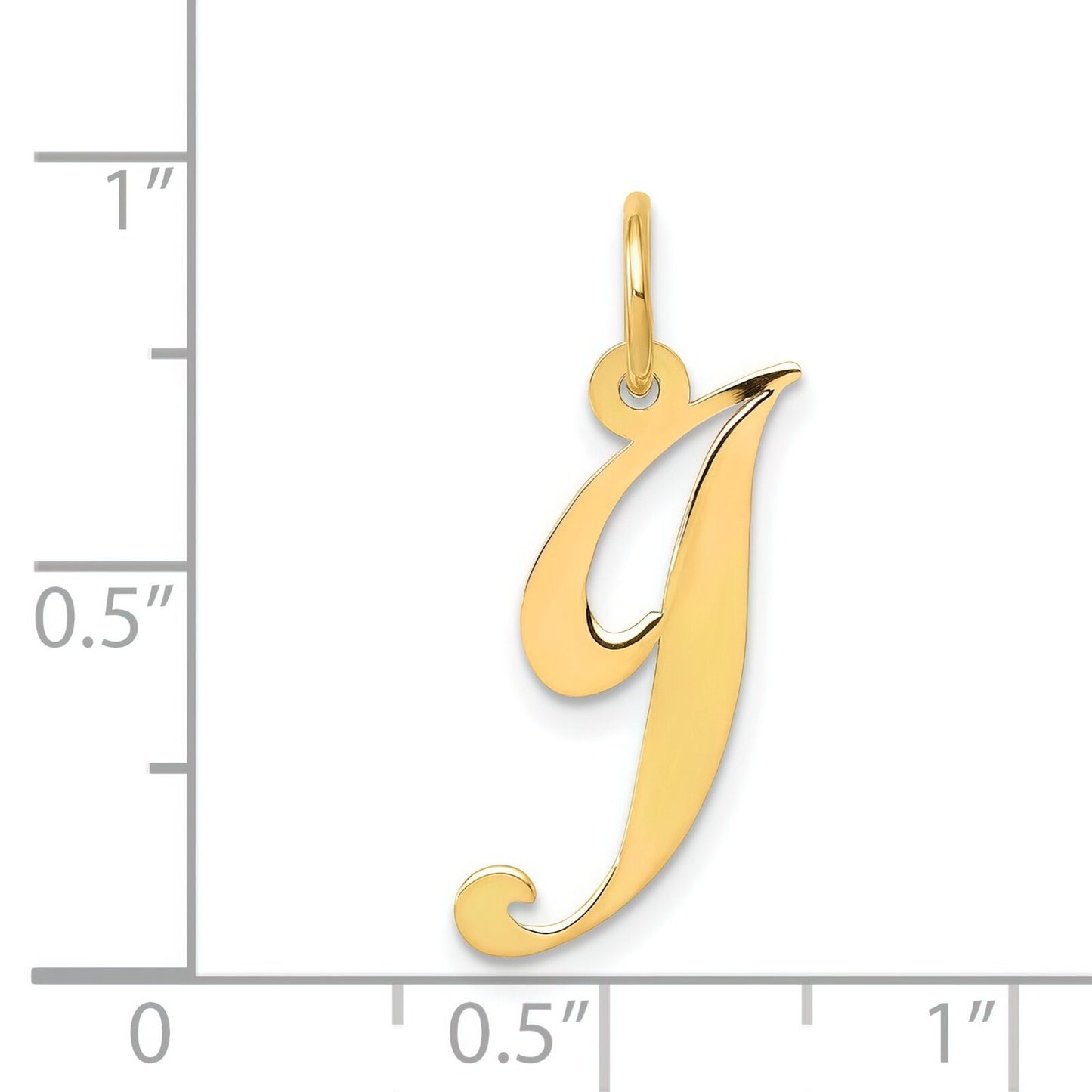 Fancy Cursive Letter "J" Charm 14K Gold