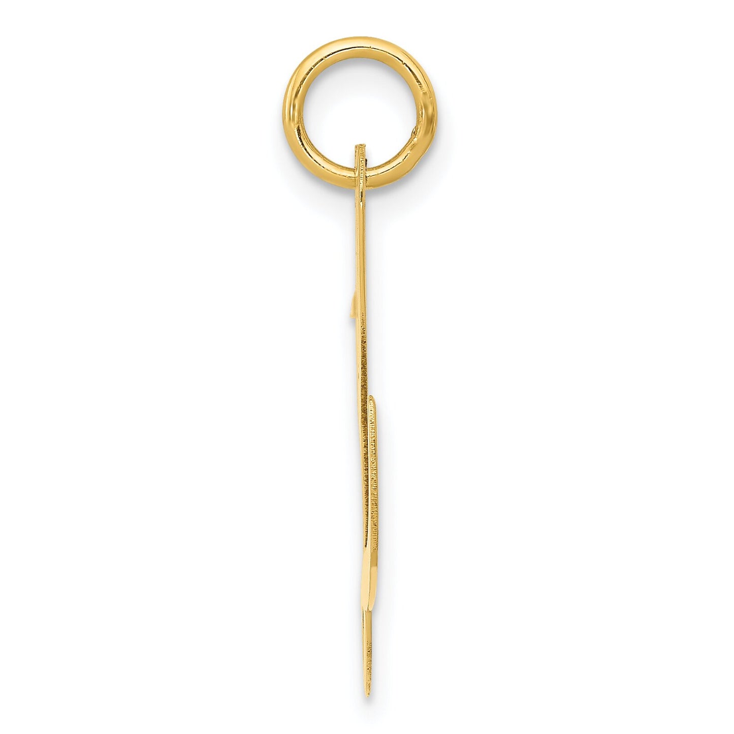 Fancy Cursive Letter "L" Charm 14K Gold