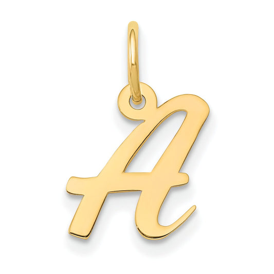 Cursive Letter "A" Charm 14k Gold