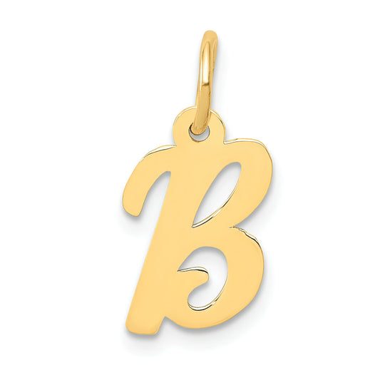 Cursive Letter "B" Charm 14k Gold