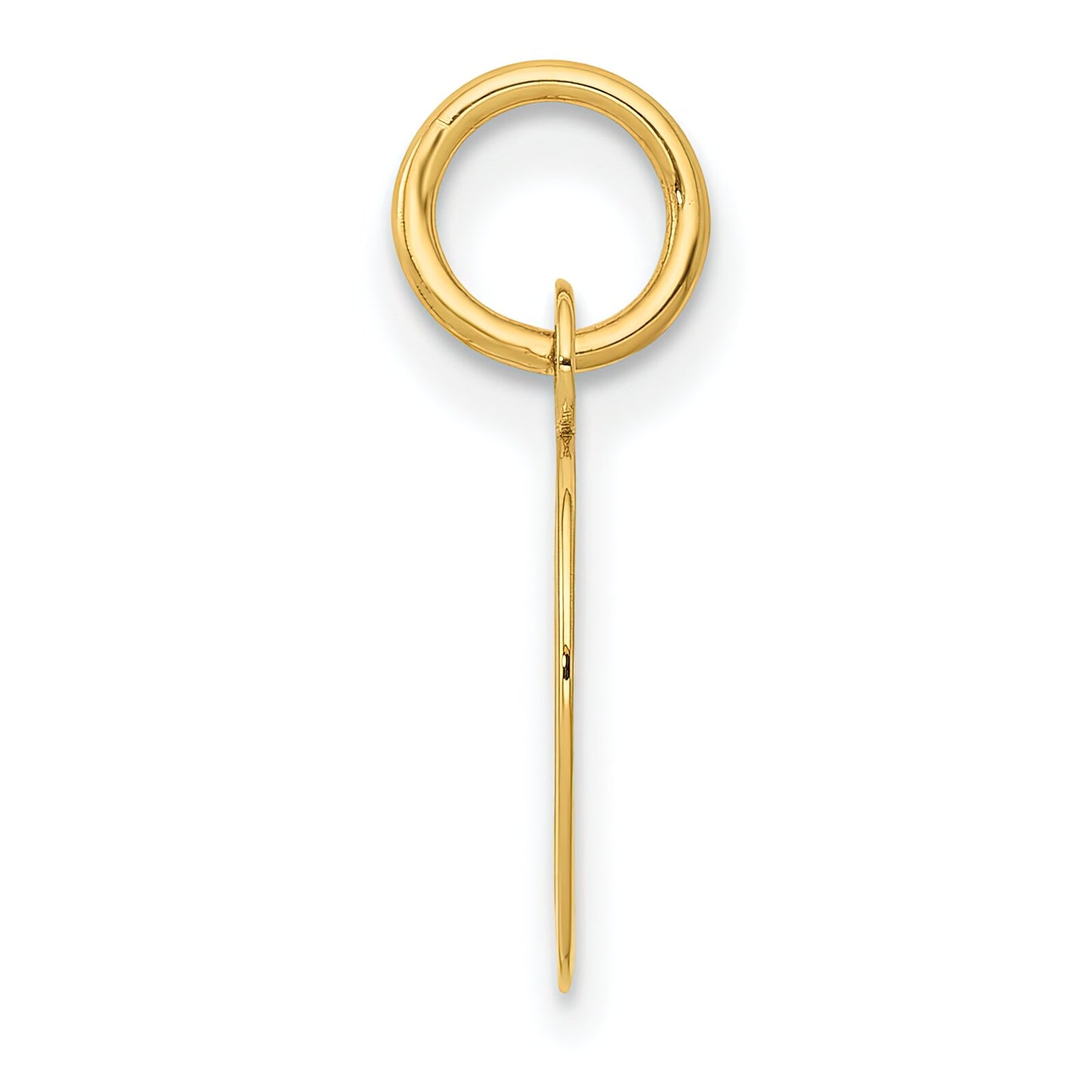 Cursive Letter "D" Charm 14k Gold