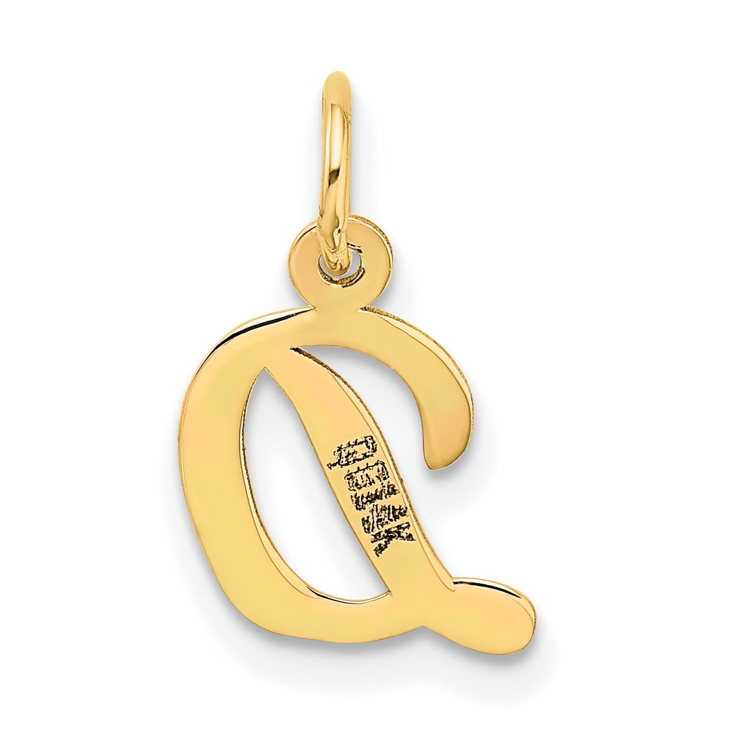 Cursive Letter "D" Charm 14k Gold