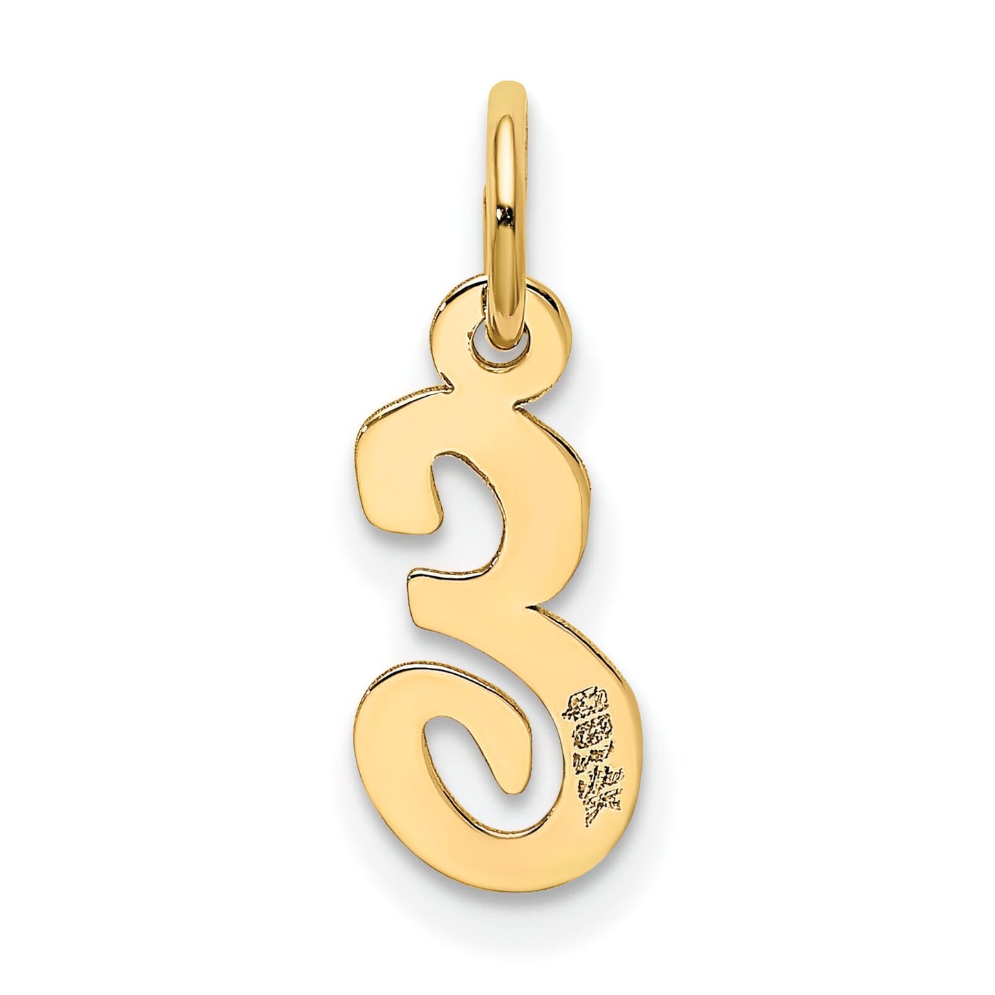 Cursive Letter "E" Charm 14k Gold