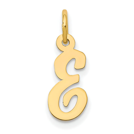 Cursive Letter "E" Charm 14k Gold