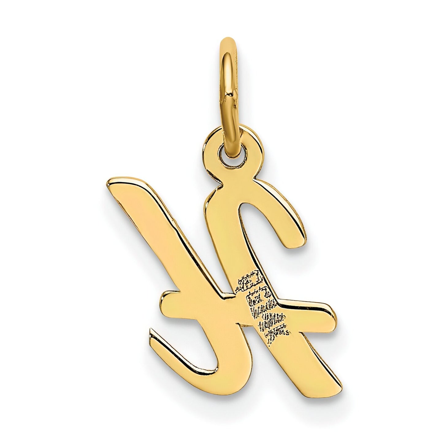 Cursive Letter "H" Charm 14k Gold