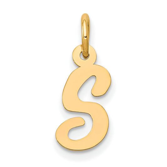 Cursive Letter "S" Charm 14k Gold