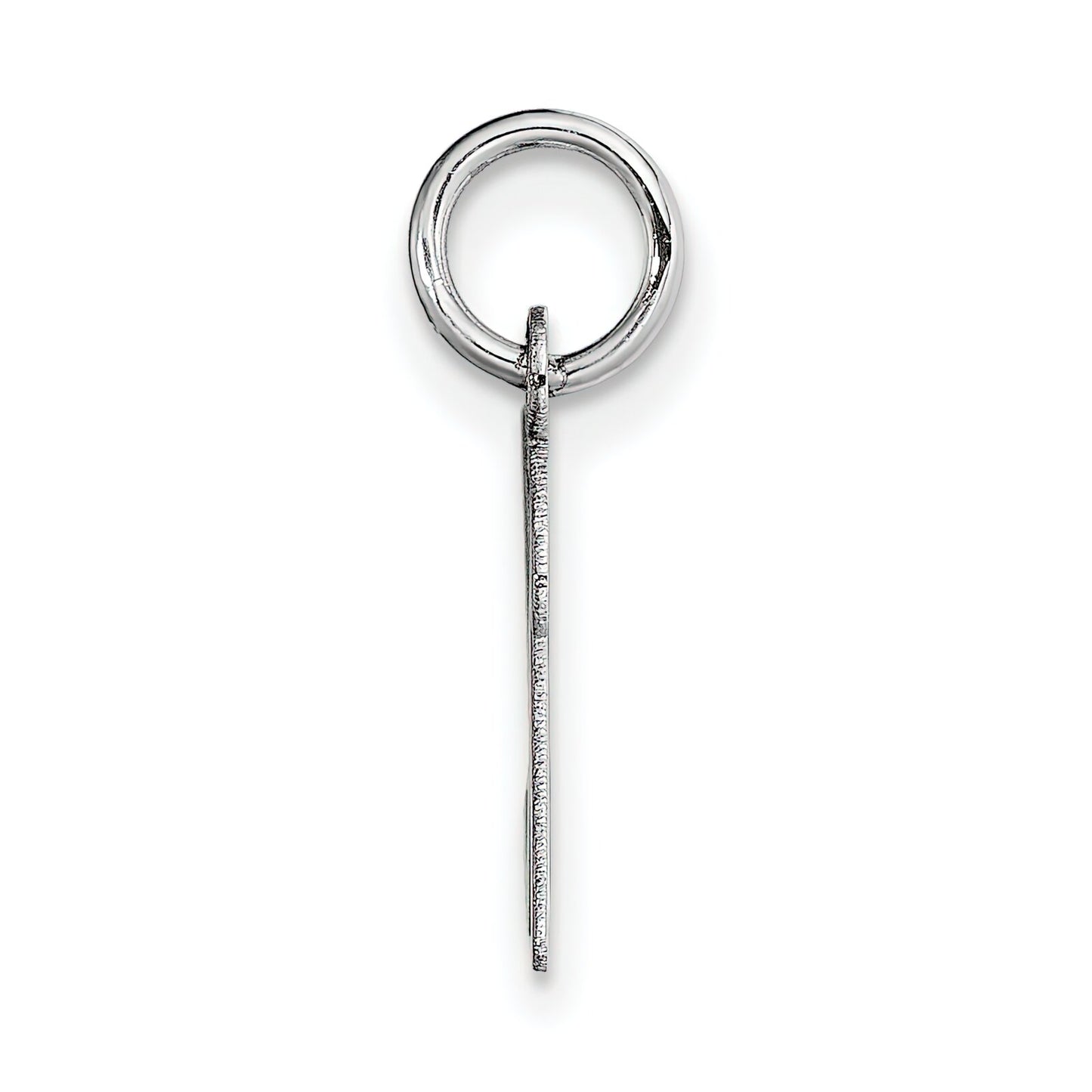 Cursive Letter "K" Charm 14k White Gold