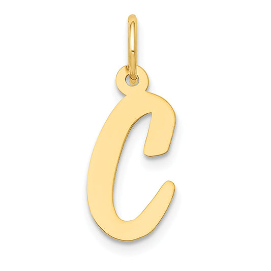 Cursive Letter "C" Charm 14k Gold