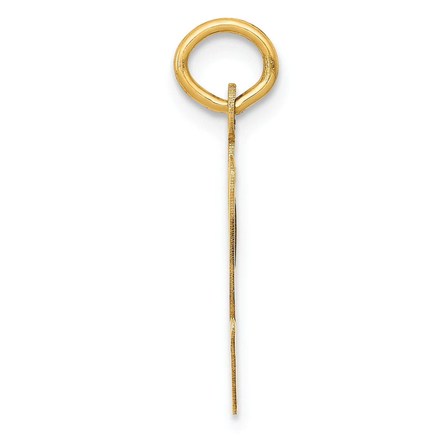 Cursive Letter "V" Charm 14k Gold