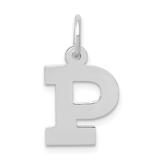 Letter "P" Charm 14k White Gold
