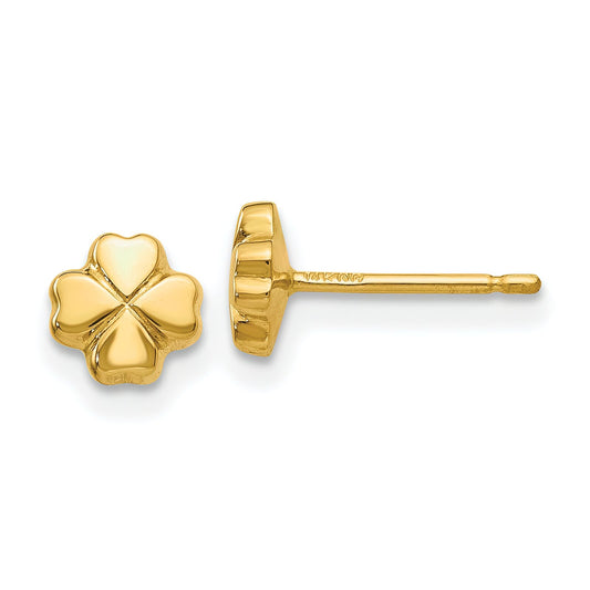 14K Gold 4-Leaf Clover Stud Earrings