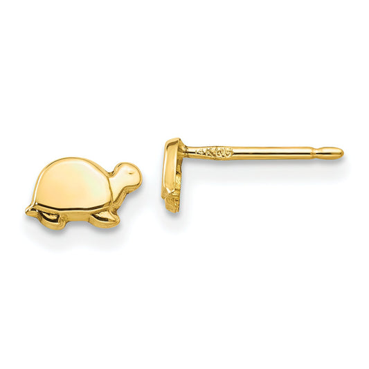 14K Gold Mini Turtle Stud Earrings