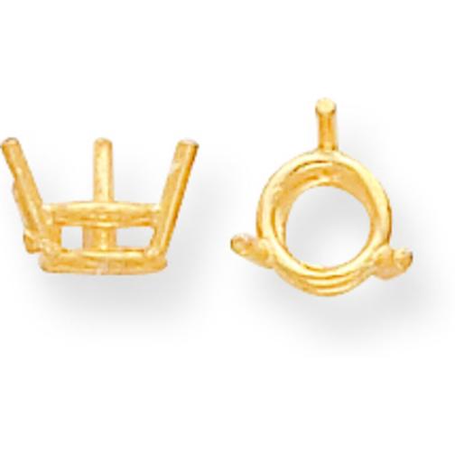 14K Gold 3 Prong Round Basket Setting (1.30 to 7.40mm)