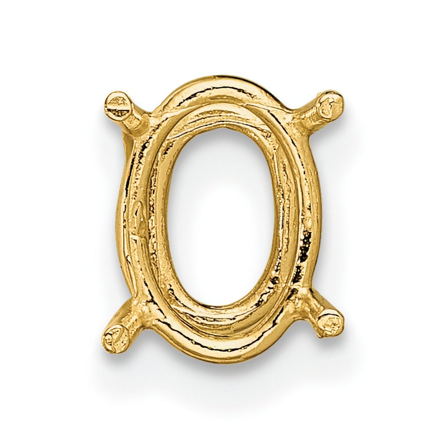 14K Gold 4 Prong Oval Wire Basket Setting (3.00x4.00 to 10.00x14.00mm)