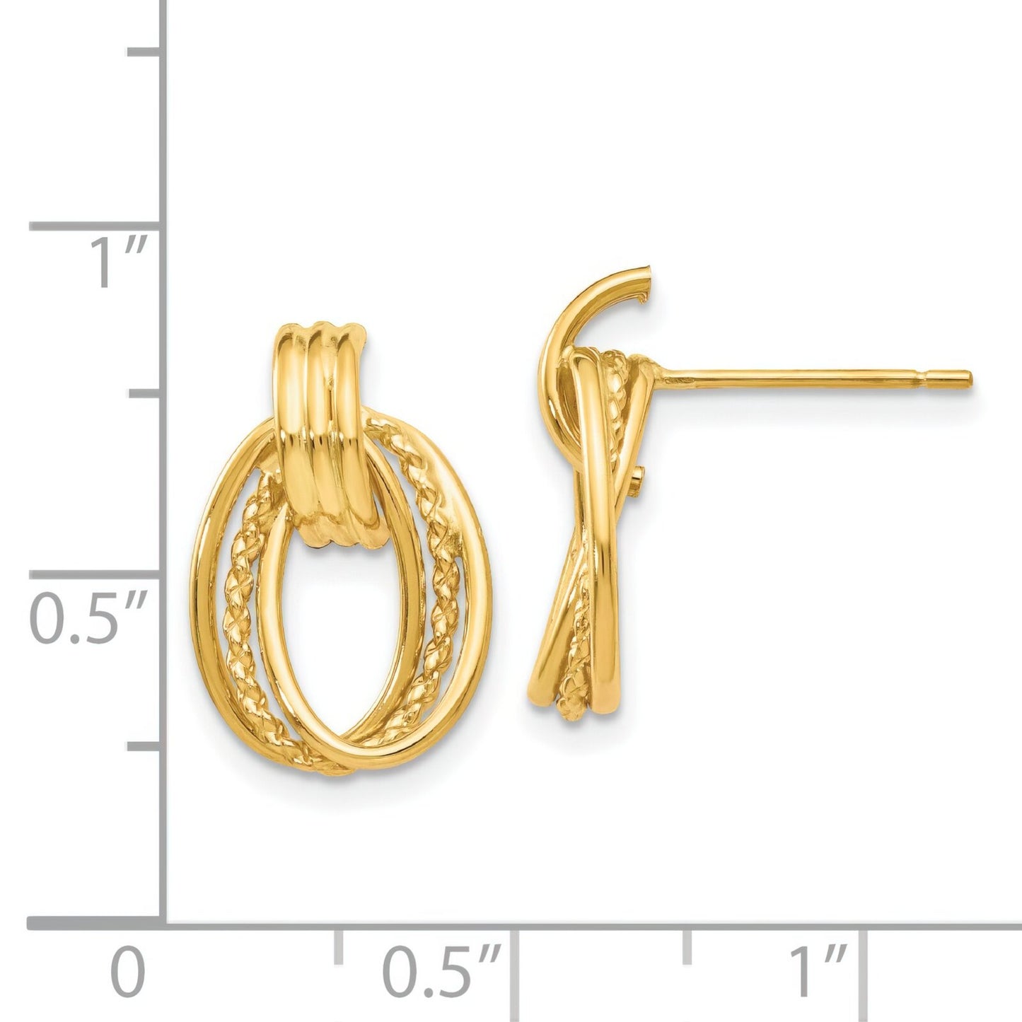 14K Gold Fancy Stud Earrings