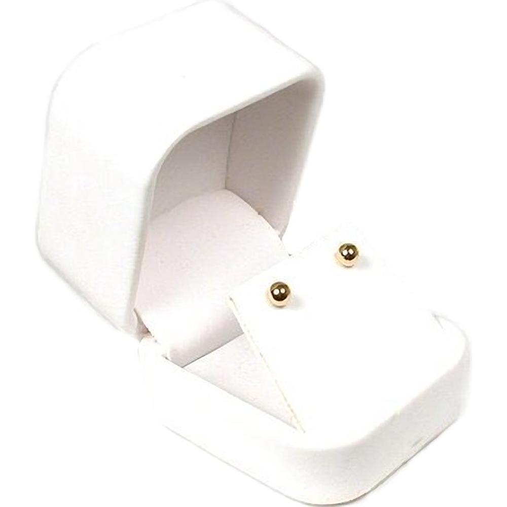 6 White Leather Earring Gift Boxes Jewelry Case Display