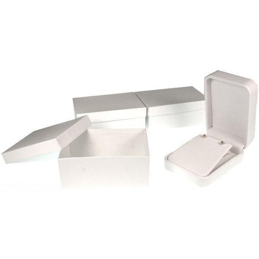 Pendant Earring Gift Box White Leather Showcase Display