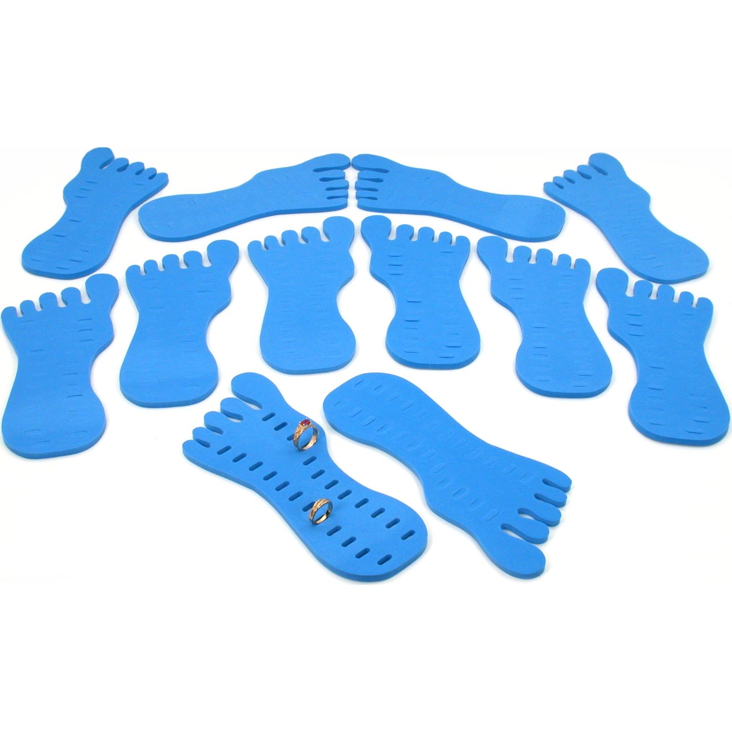 12 Toe Ring Foot Foam Display Body Jewelry Case Blue