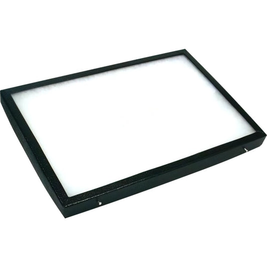 Glass Lid Jewelry Display Case Black 12"