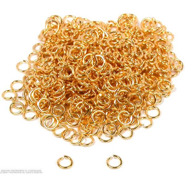 600 Gold Plated Open Jump Rings 19 Gauge 6mm