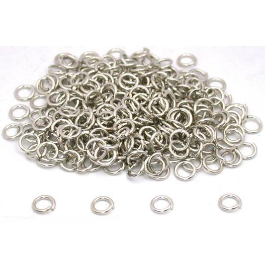 Open Jump Rings White Plated 19 Gauge 6mm 300Pcs