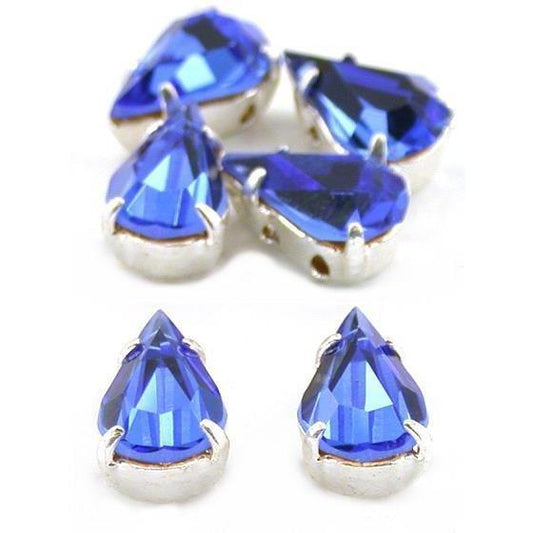 Rose Montees Blue Rhinestone 10mm 6Pcs