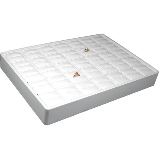 Ring Display Jewelry Case Tray 35 Slots Stackable White