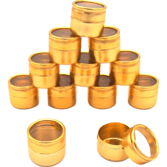 Aluminum Glass Top Bead Jars 12Pcs