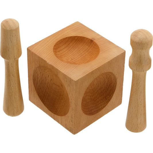 2 1/4" Wooden Dapping Forming Shaping Block Set 2 Hardwood Punches Jewelry Tool