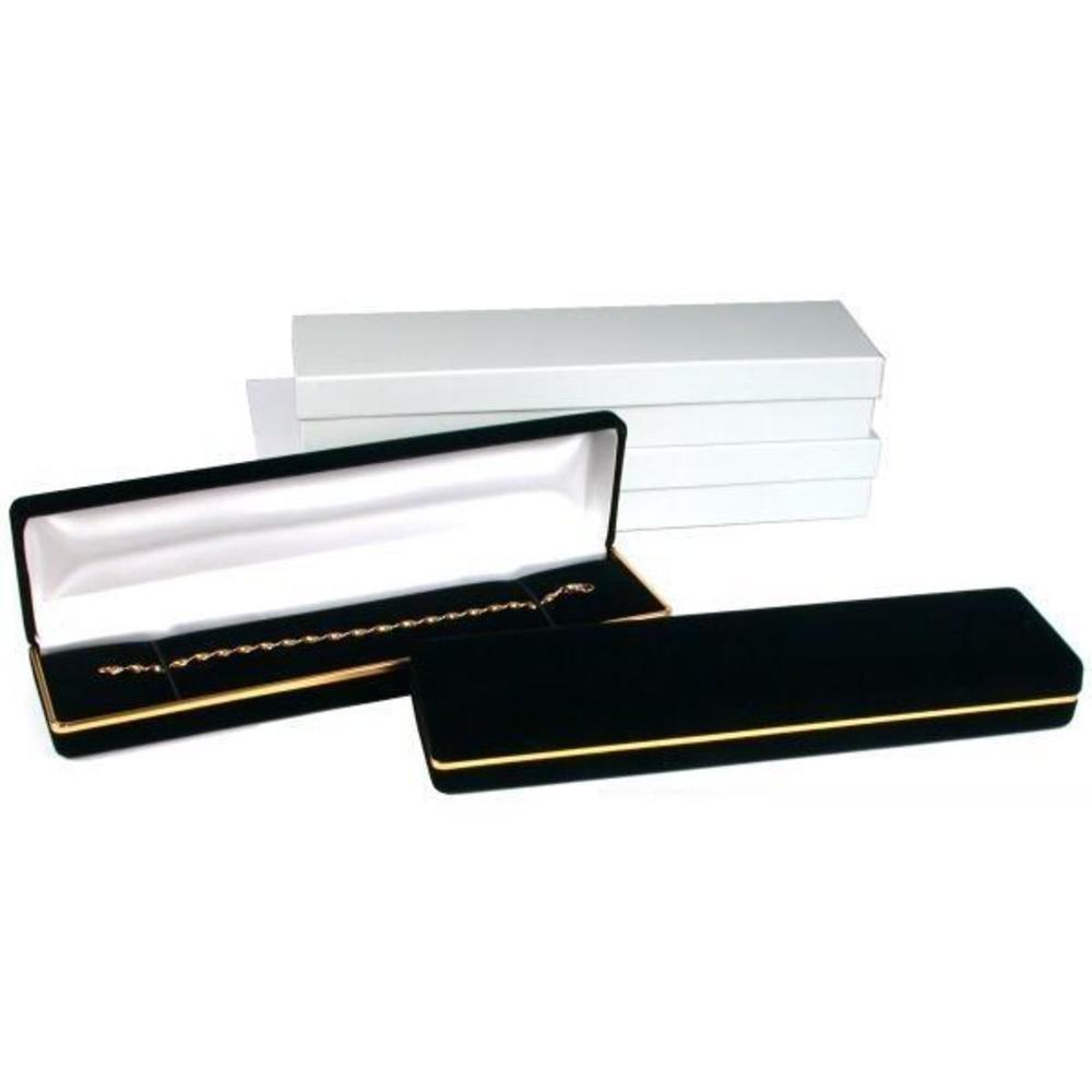 2 Bracelet Watch Gift Boxes Display Black Velvet