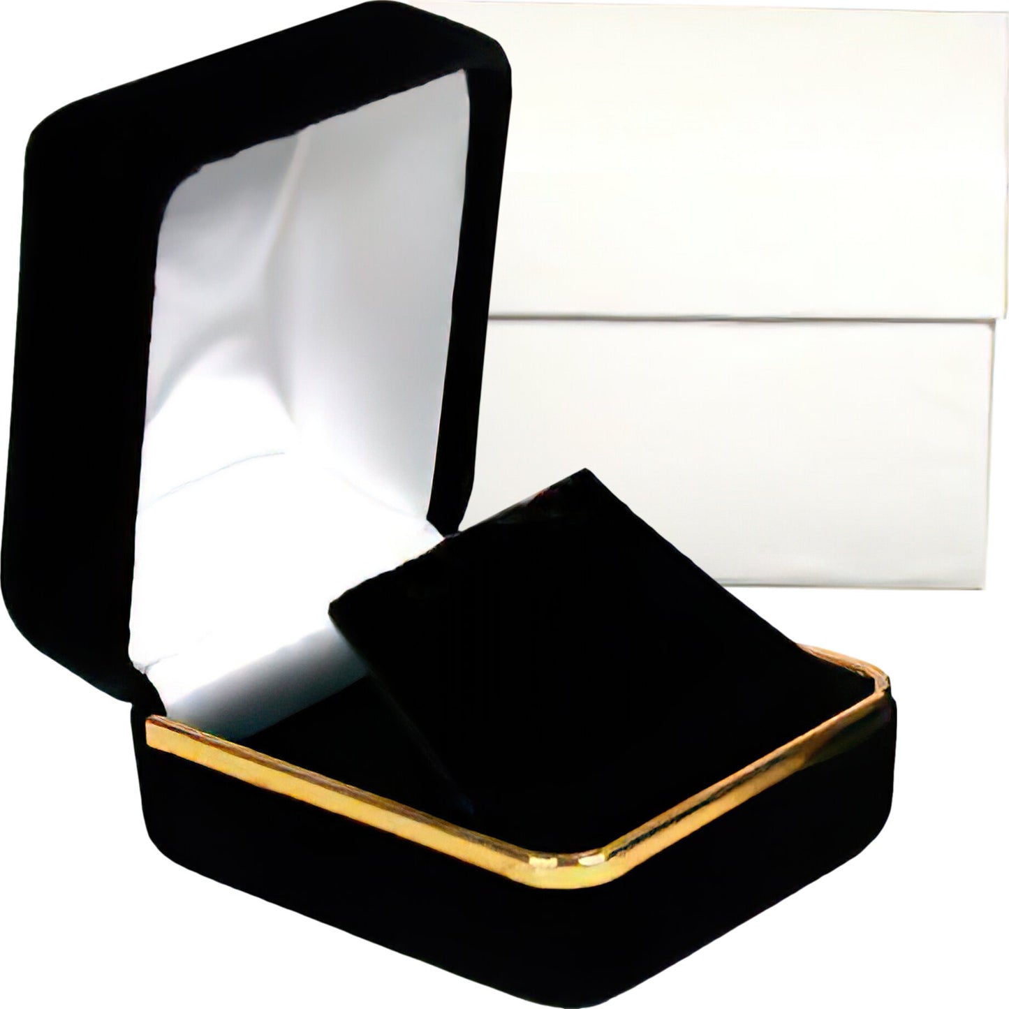 Earring & Pendant Gift Box Black Velvet 2 13/16" (Only 1 Box)
