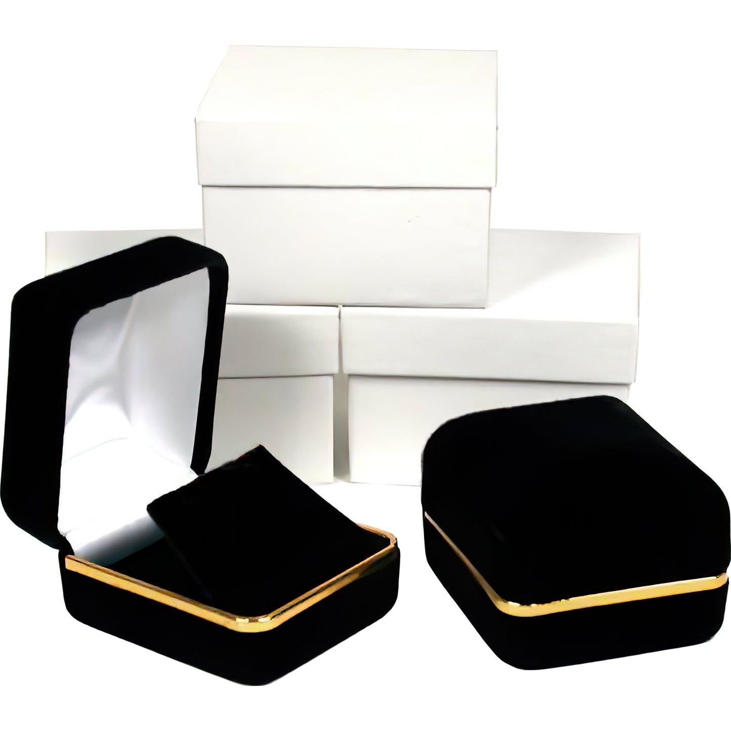 Black & Gold Velvet Earring Gift Box Showcase Display Kit