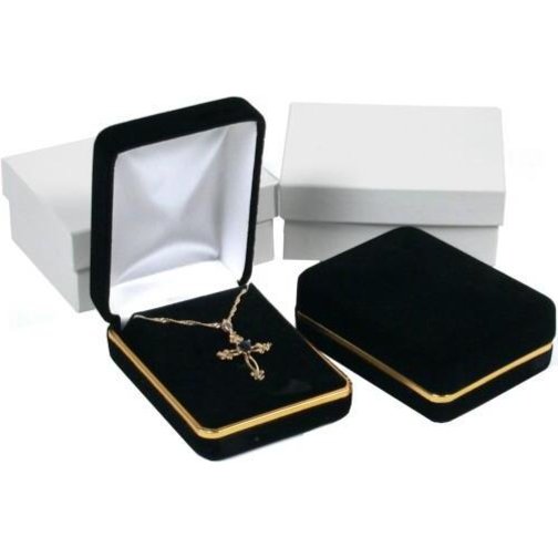 Pendant Gift Box Black Velvet 3" (Only 1 Box)