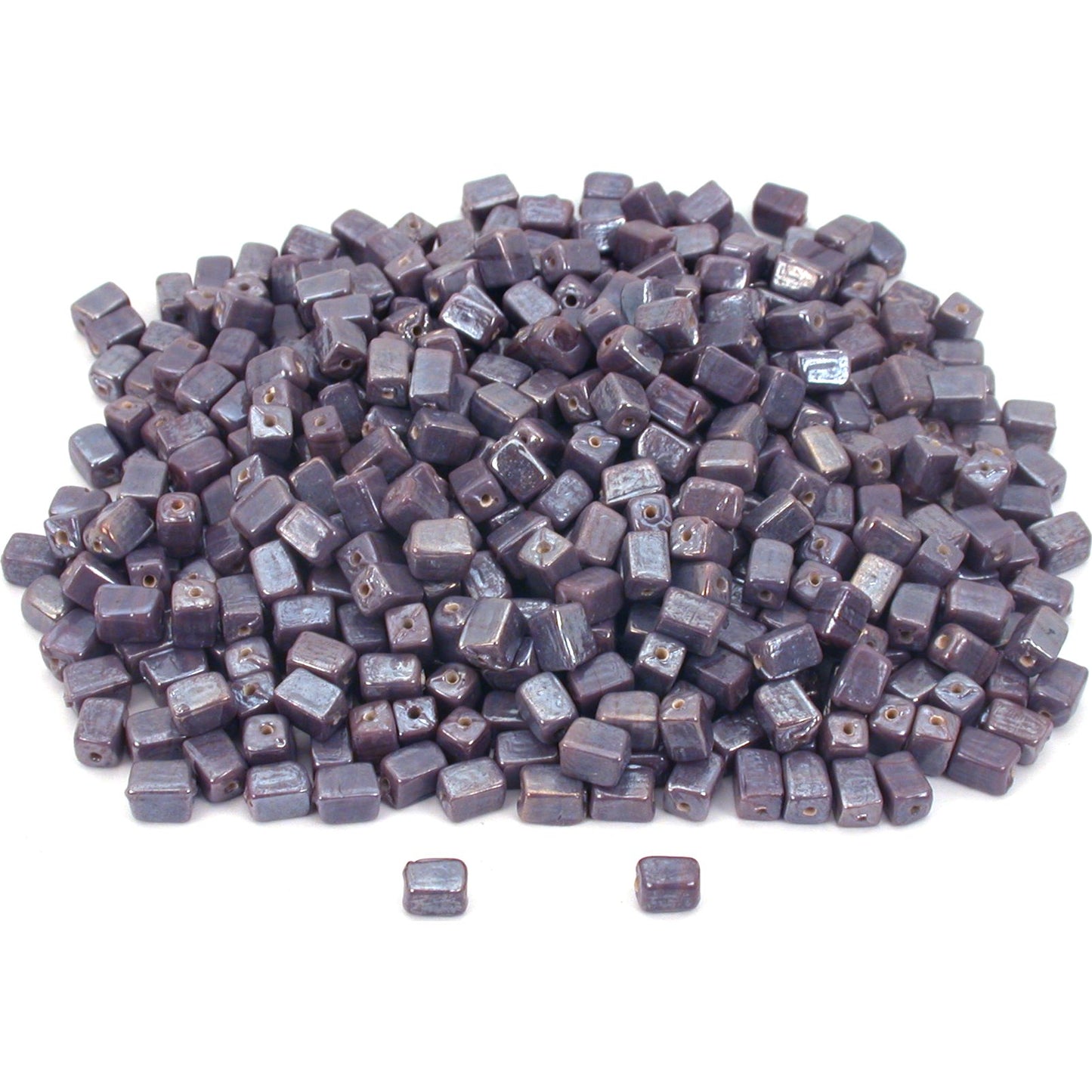 Cube Glass Beads Purple 7.5mm 500Pcs Approx.