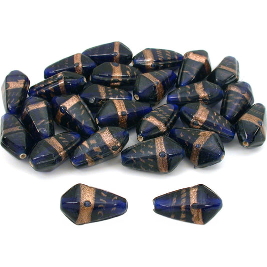 Teardrop Dot Lampwork Glass Beads Blue 25Pcs Approx.