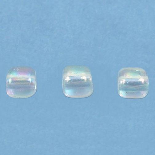 Seed Glass Beads Clear AB Finish 3mm 350 Grams Approx.