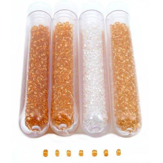 Seed Glass Beads White & Gold Color 2mm 4Pcs