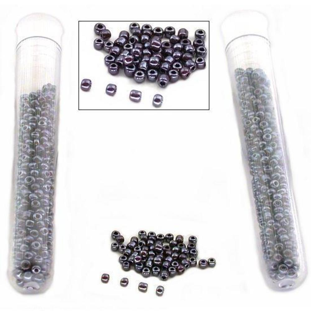 Seed Glass Beads Metallic Purple 2mm 2Pcs