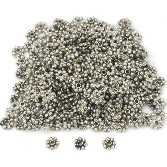 Bali Spacer Daisy Beads Antique Silver Plated 4mm 148Pcs Approx.