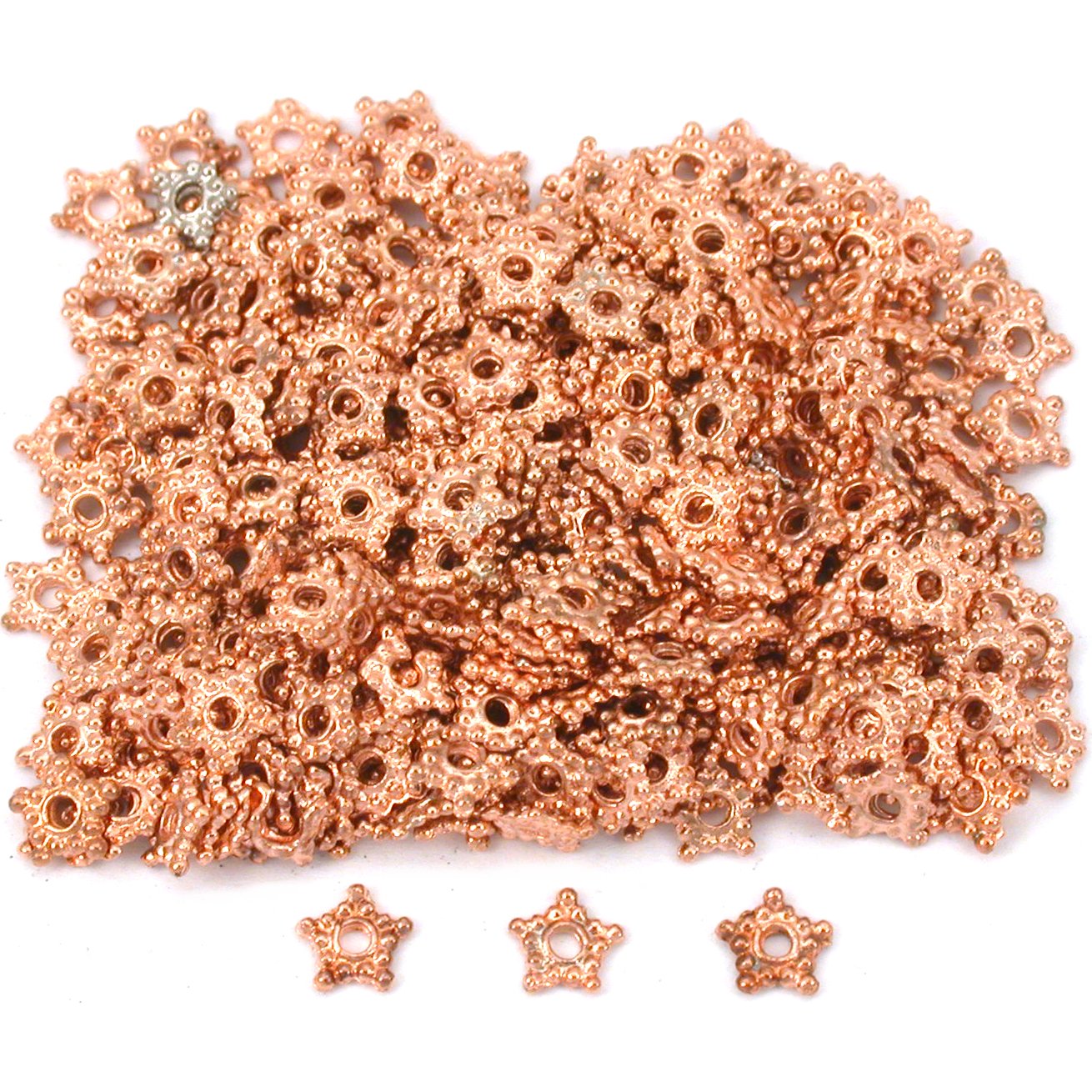 Bali Spacer Star Copper Plated Beads 5mm 290Pcs Approx.