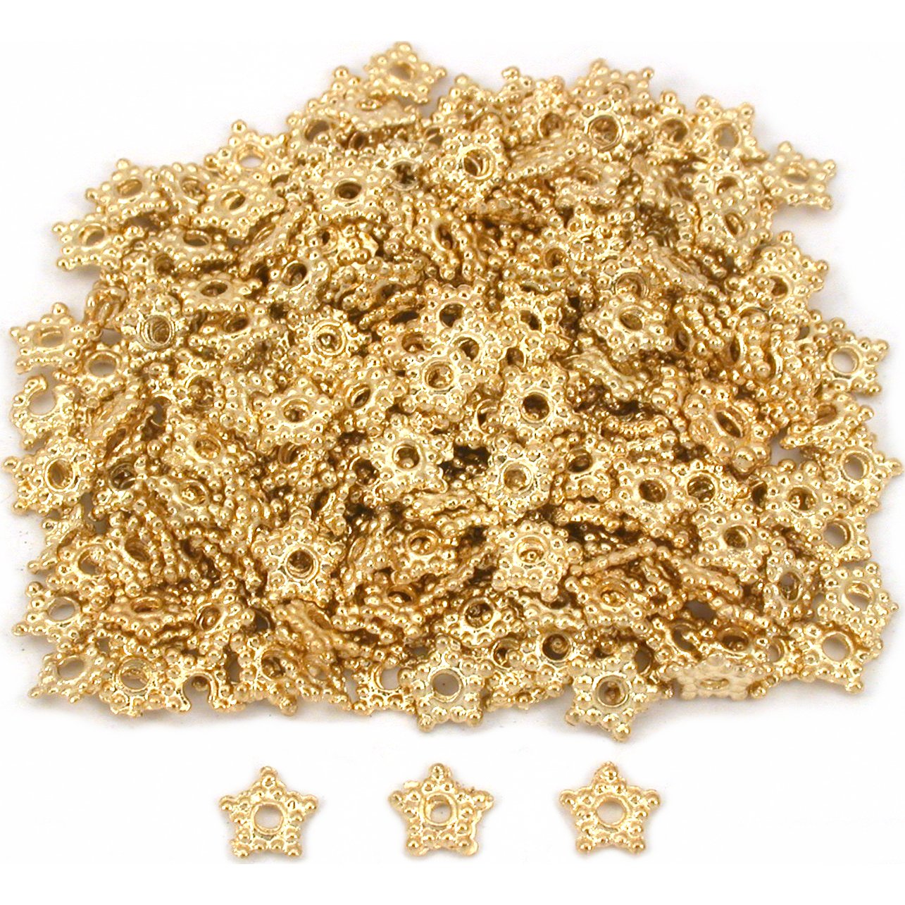 Bali Spacer Star Gold Plated Beads 5mm 160Pcs Approx.