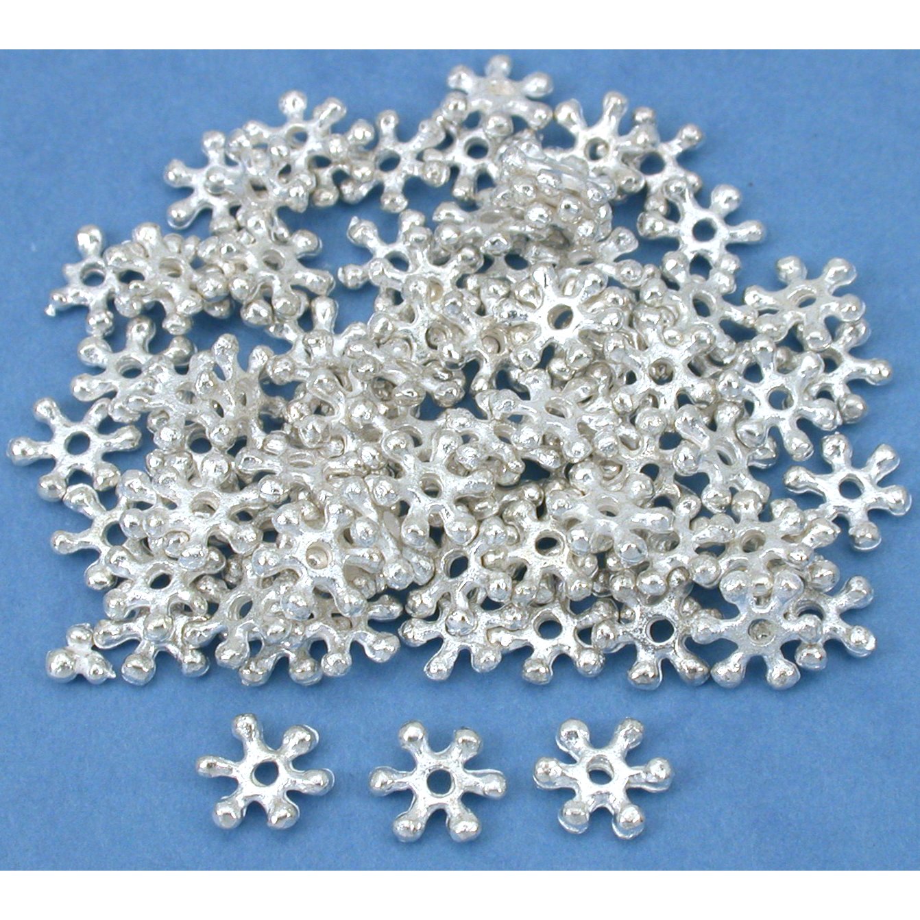 Bali Spacer Flower Beads Silver Plated 7mm 90Pcs Approx.