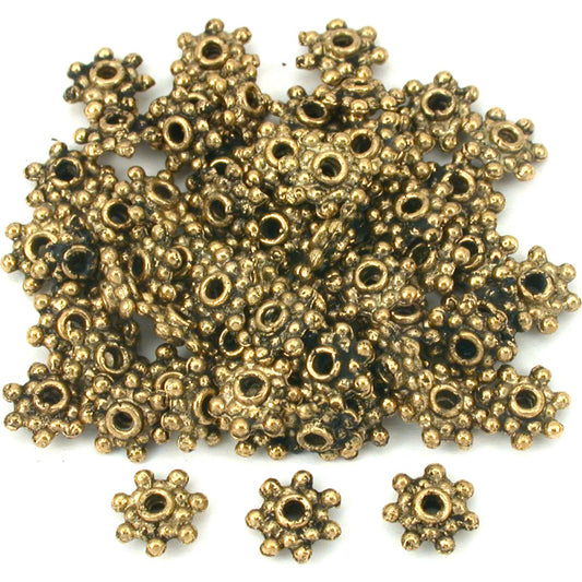 Bali Spacer Flower Antique Gold Plated Beads 7mm 60Pcs Approx.