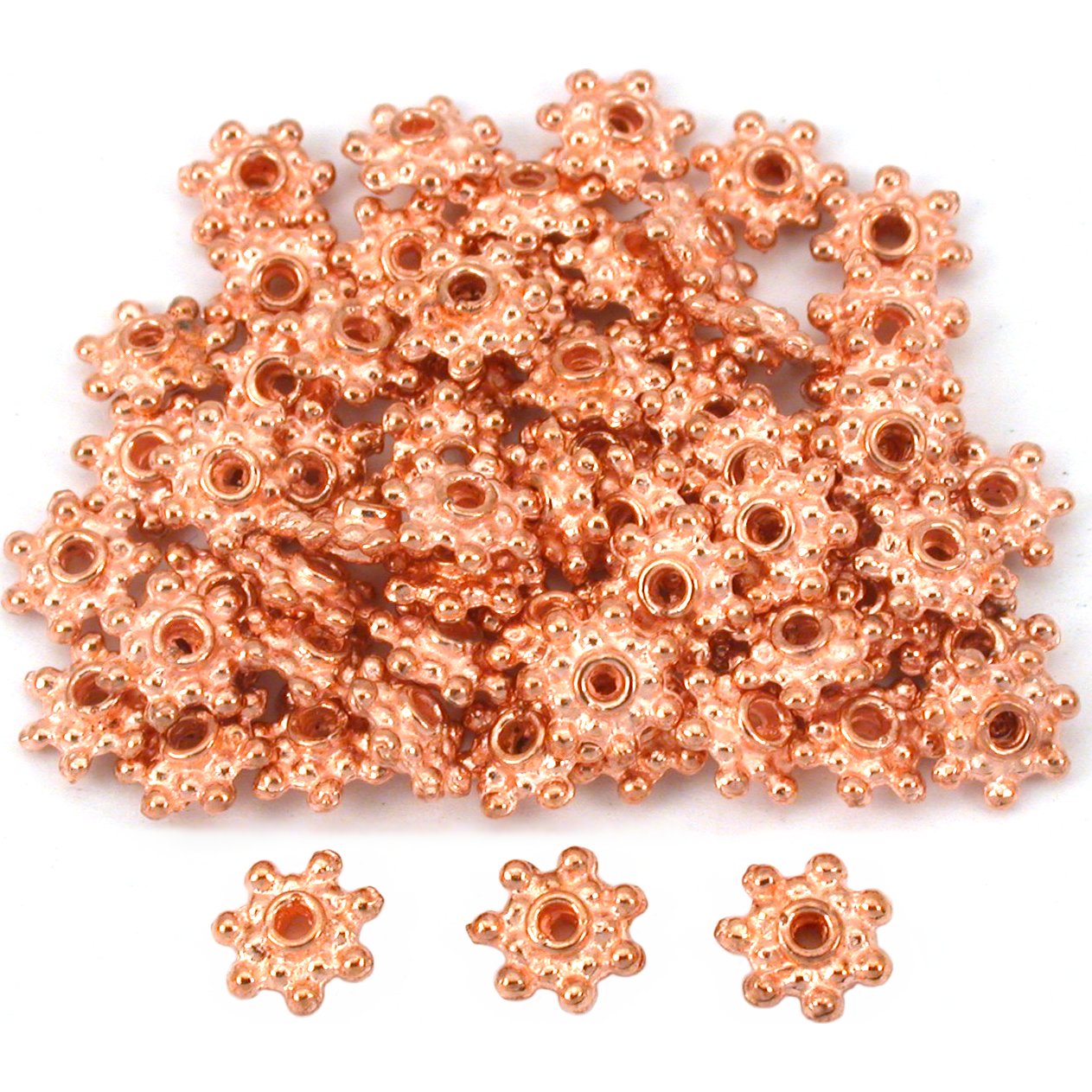 Bali Spacer Flower Copper Plated Beads 7mm 60Pcs Approx.
