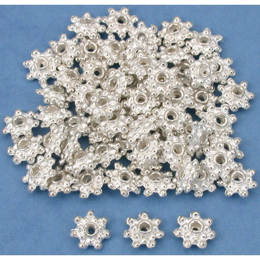 Bali Spacer Flower Beads Silver Plated 7mm 60Pcs Approx.